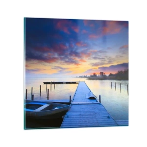 Glasbild - Bild auf glas - Violett-goldene Ruhe - 30x30 cm