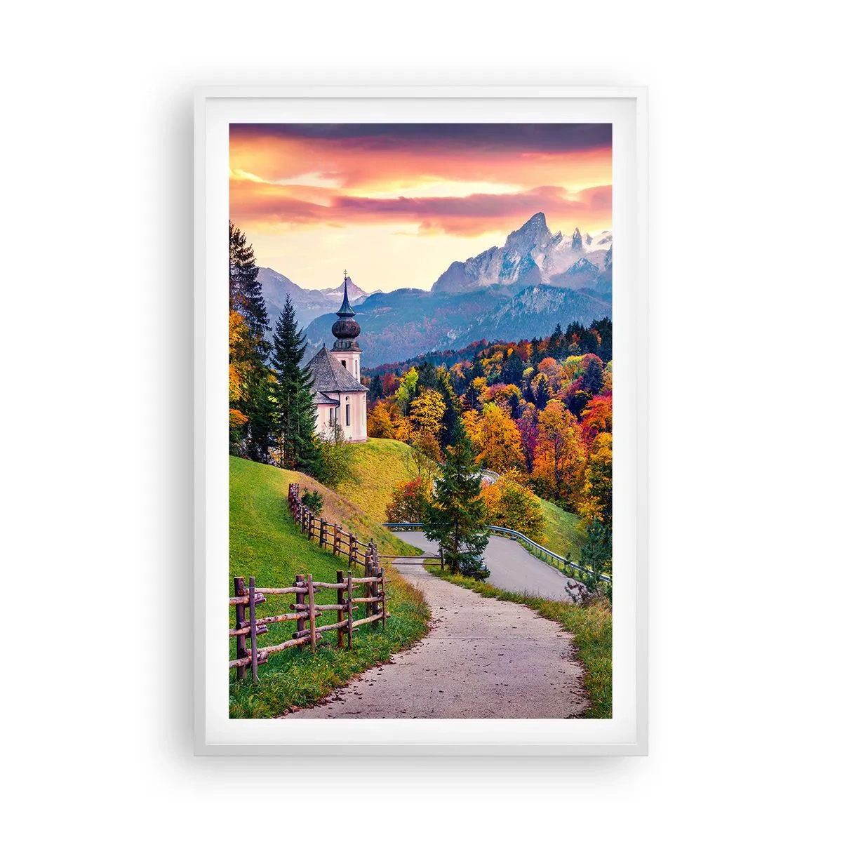 Poster in einem weißen Rahmen - Landschaftsartige Malerei - 61x91 cm