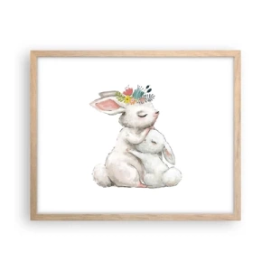 Poster in einem Rahmen aus heller Eiche - Bei Mama ist's am schönsten - 50x40 cm