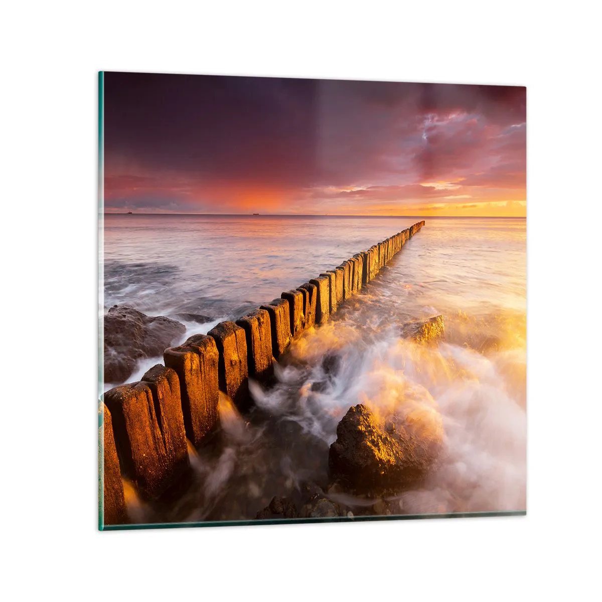 Glasbild - Bild auf glas - Die Sanftheit der Wellen - 50x50 cm