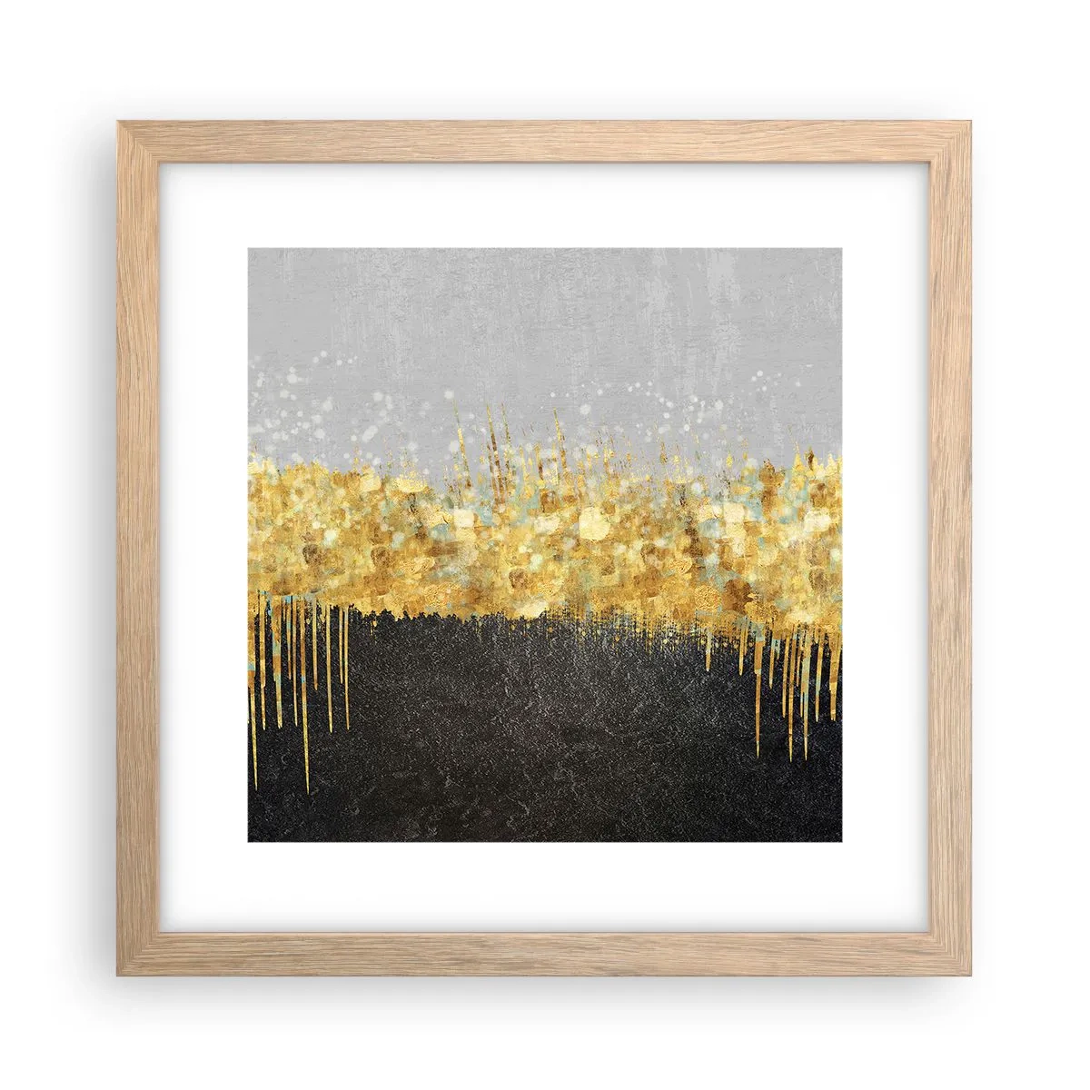 Poster in einem Rahmen aus heller Eiche - Nach innen und nach oben - 30x30 cm