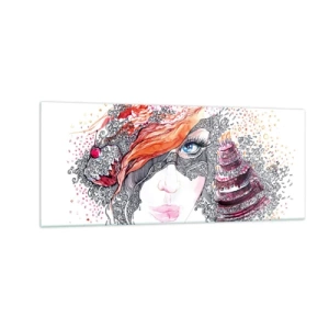 Glasbild - Bild auf glas - Bei ihr ist jeden Tag Feiertag - 100x40 cm