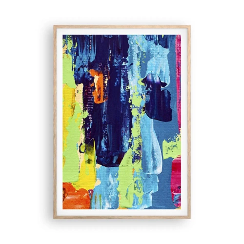 Poster in einem Rahmen aus heller Eiche - Das Leben ist wunderschoen! - 70x100 cm