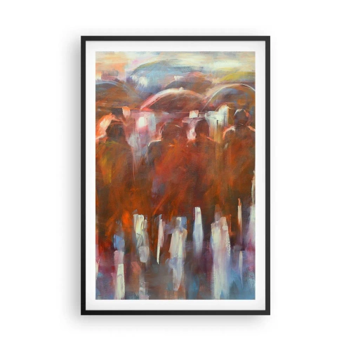 Poster in einem schwarzem Rahmen - Auch bei Regen und Nebel - 61x91 cm