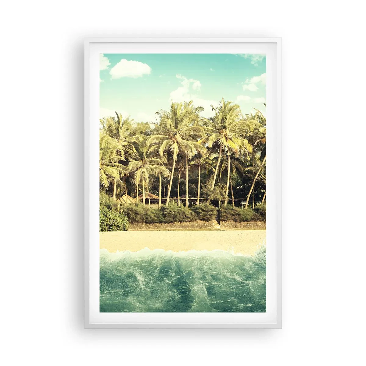 Poster in einem weißen Rahmen - Wie wäre es hier? - 61x91 cm