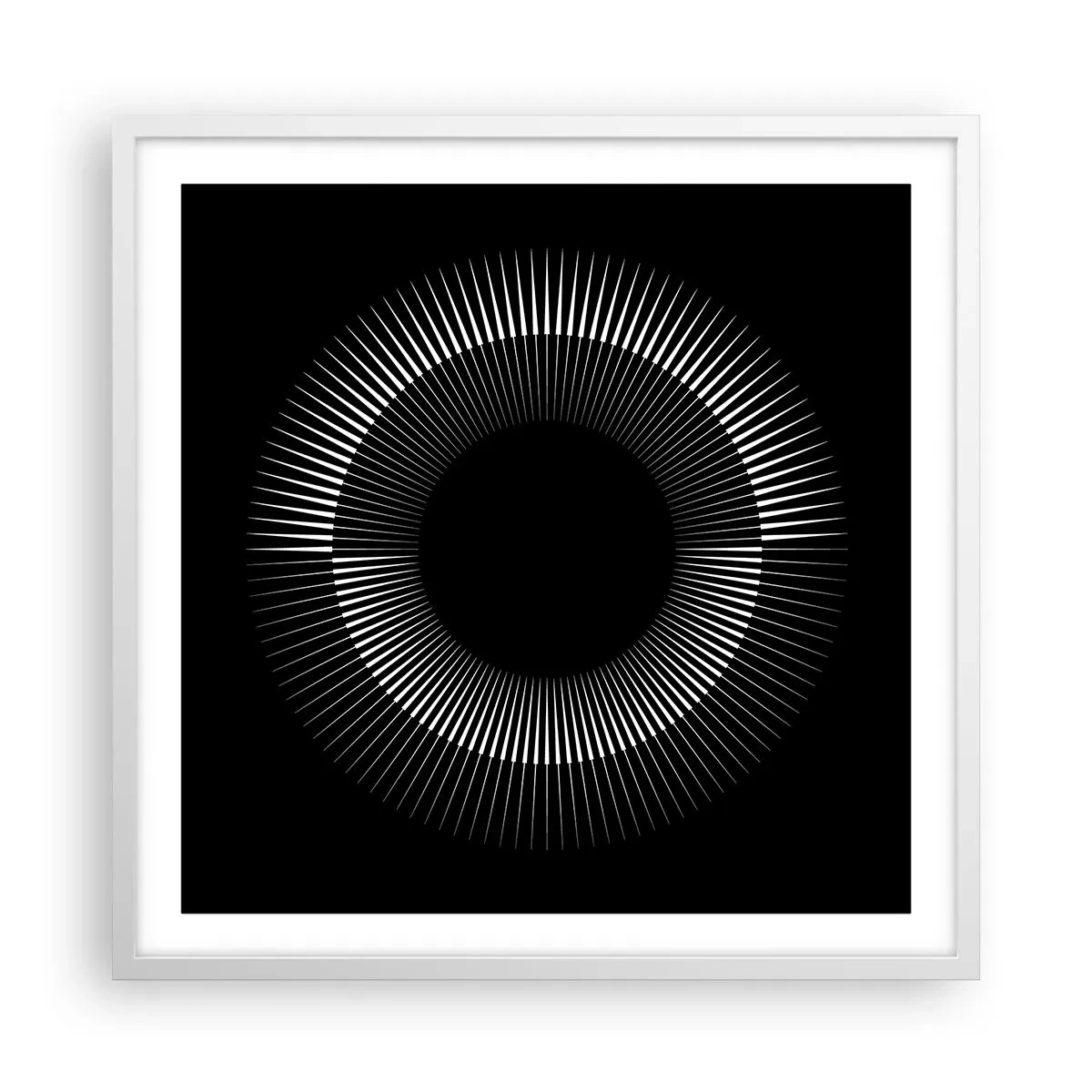 Poster in einem weißen Rahmen - Schwarze Sonne - 60x60 cm