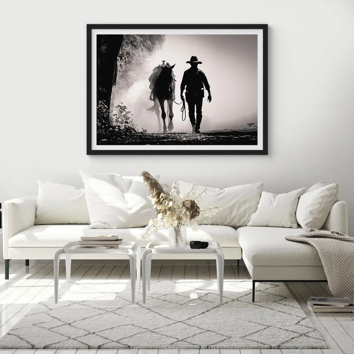 Poster in einem schwarzem Rahmen - Texas-Morgen - 50x40 cm