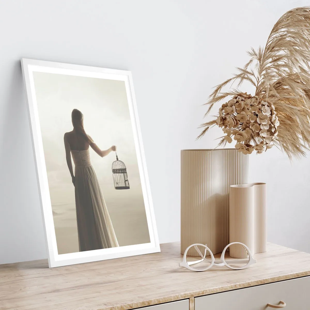 Poster in einem weißen Rahmen - Sei frei - 40x50 cm