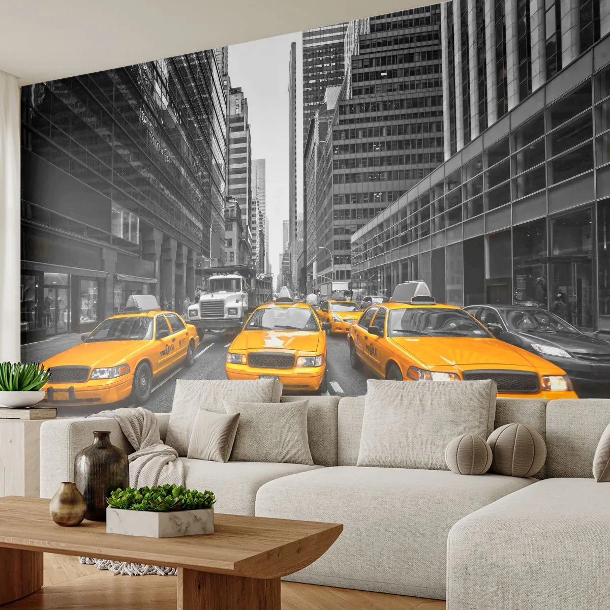 Fototapete Premium Canvas - Wir färben die Stadt - Stadt, New York, Die Architektur - 250x175 cm