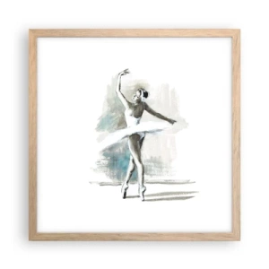 Poster in einem Rahmen aus heller Eiche - In einen Schwan verzaubert - 40x40 cm