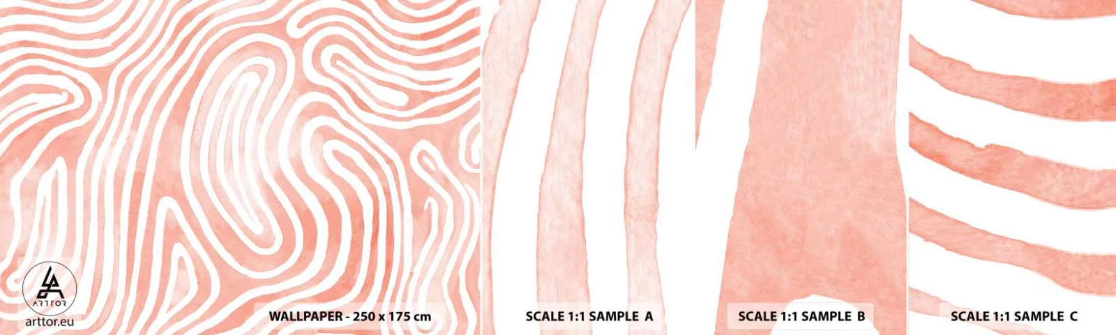 Fototapetenmuster Standard Eco - Im Korallenlabyrinth - Minimalismus, Moderne Kunst, Abstraktion - 100x30 cm