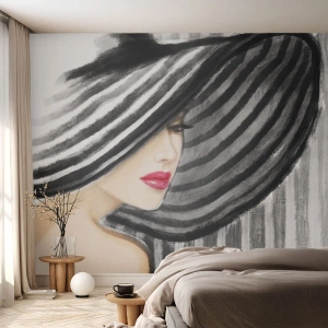 Fototapete Premium Sand - Wo soll ich dich finden? - Frau, Das Gesicht einer Frau, Porträt einer Frau - 500x350 cm