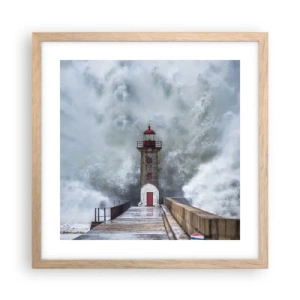 Poster in einem Rahmen aus heller Eiche - Das Rauschen des Wassers, der Lärm wird wehen - 40x40 cm