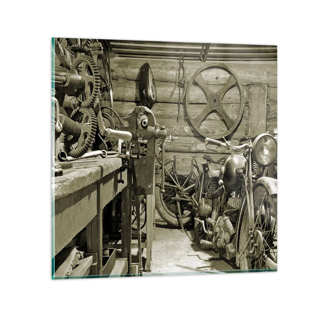 Glasbild - Bild auf glas - Im Schuppen von Onkel Władek - 30x30 cm