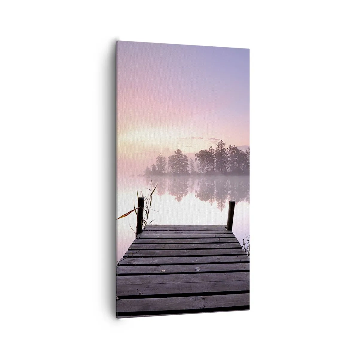 Bild auf Leinwand - Leinwandbild - Aus dem lila Nebel ... - 65x120 cm