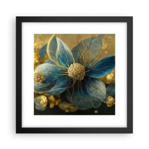 Poster in einem schwarzem Rahmen - Mit Gold blühen - 30x30 cm