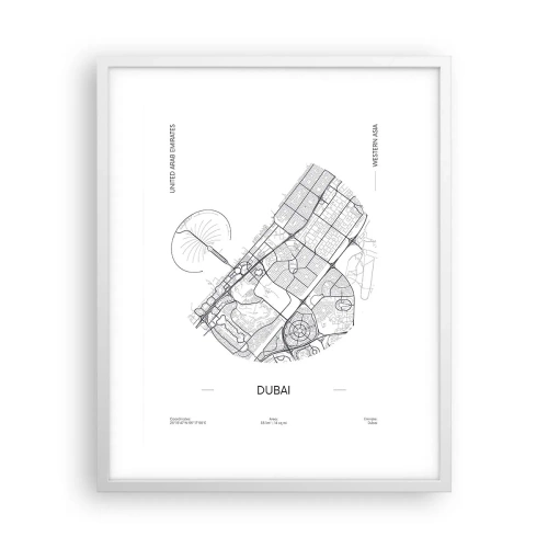 Poster in einem weißen Rahmen - Anatomie von Dubai - 40x50 cm