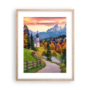 Poster in einem Rahmen aus heller Eiche - Landschaftsartige Malerei - 40x50 cm