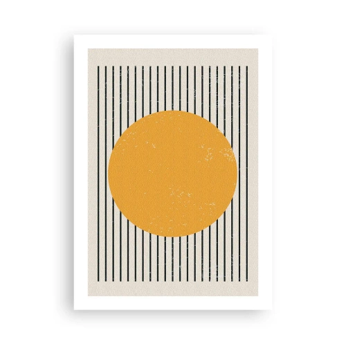 Poster - Geometrische Komposition mit orangefarbenem Kreis und Linien - 50x70cm - Die Kraft der Einfachheit - Moderne Wanddekoration für Wohnzimmer und Schlafzimmer ARTTOR