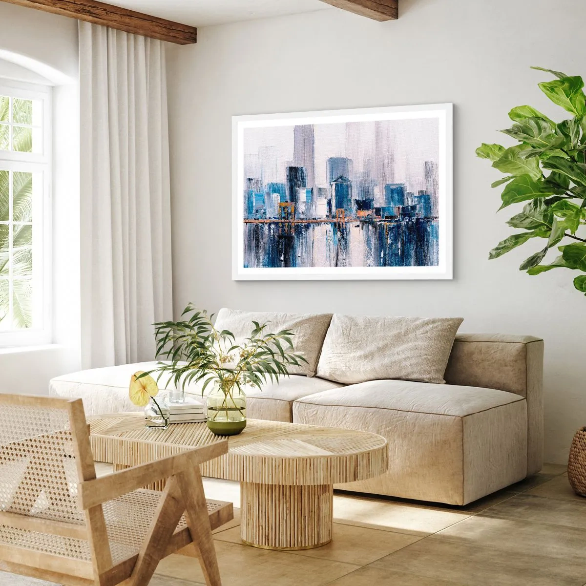 Poster in einem weißen Rahmen - New Yorker Eindruck - 91x61 cm