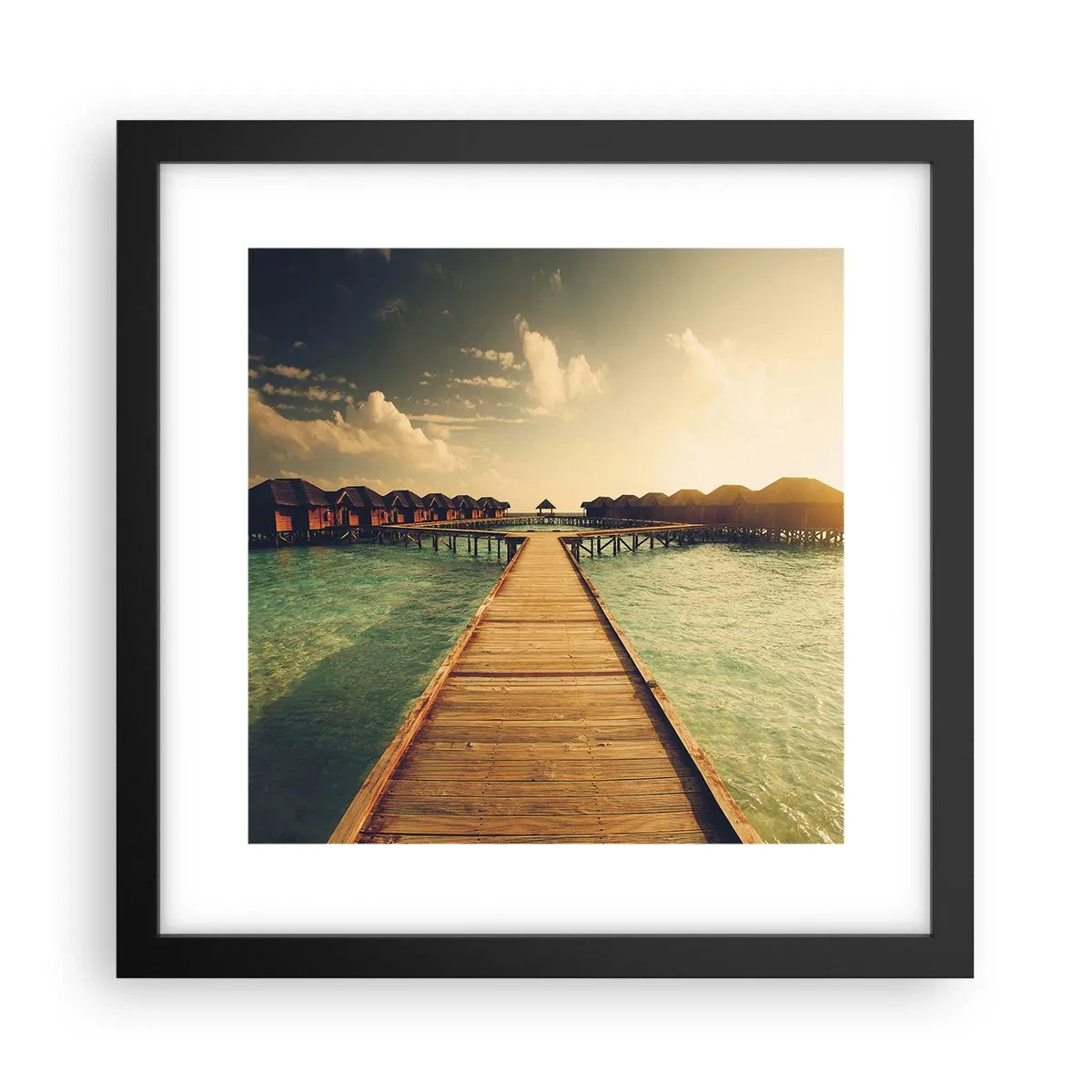Poster in einem schwarzem Rahmen - Eine herzliche Einladung - 30x30 cm