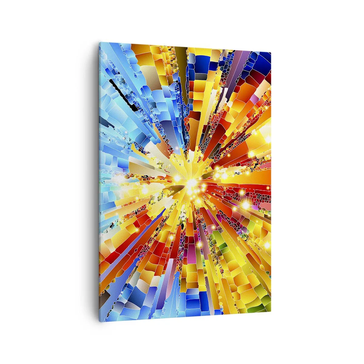 Bild auf Leinwand - Leinwandbild - Eine dynamische Explosion aus Farbe und Licht - 70x100cm - In Medienauflösung - Moderne Wanddekoration für Wohnzimmer und Schlafzimmer ARTTOR