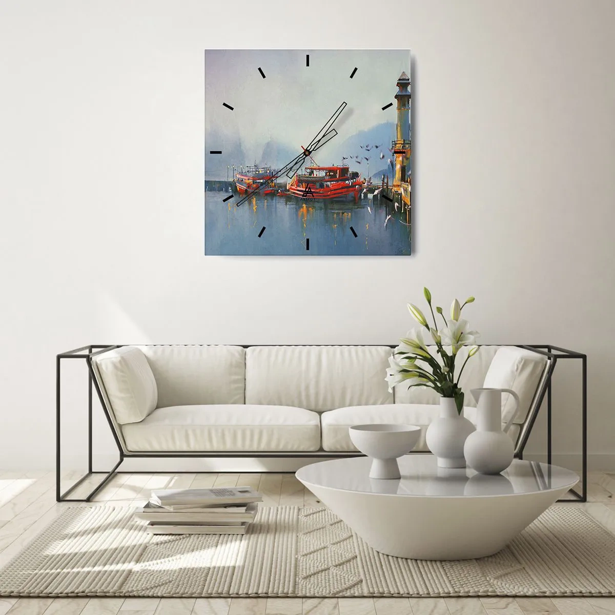 Wanduhr - Glasuhr - Am Ende der Welt - 40x40 cm