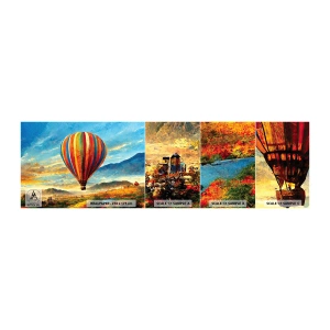 Fototapetenmuster Standard Eco - In der Stille sieht man mehr - Ballon, Landschaft, Natur - 100x30 cm