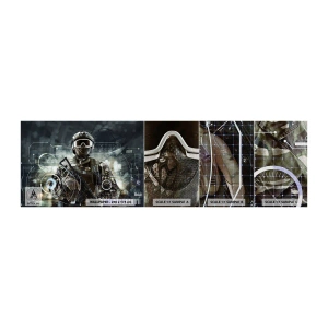 Fototapeten Muster Premium Canvas - Macht zu Macht - Abstraktion, Soldat, Kommando - 100x30 cm