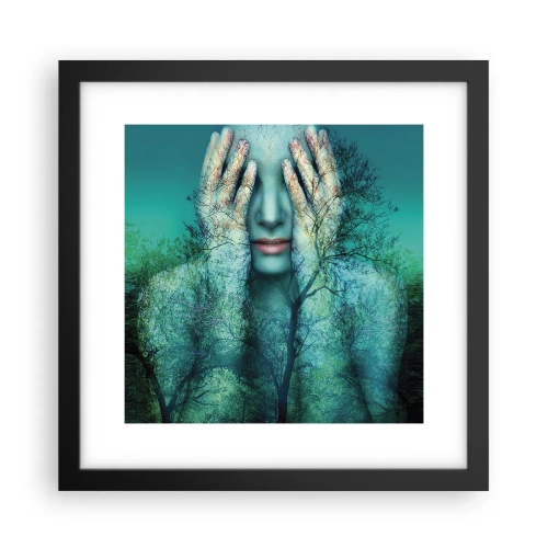 Poster in einem schwarzem Rahmen - Eingetaucht in Blau - 30x30 cm