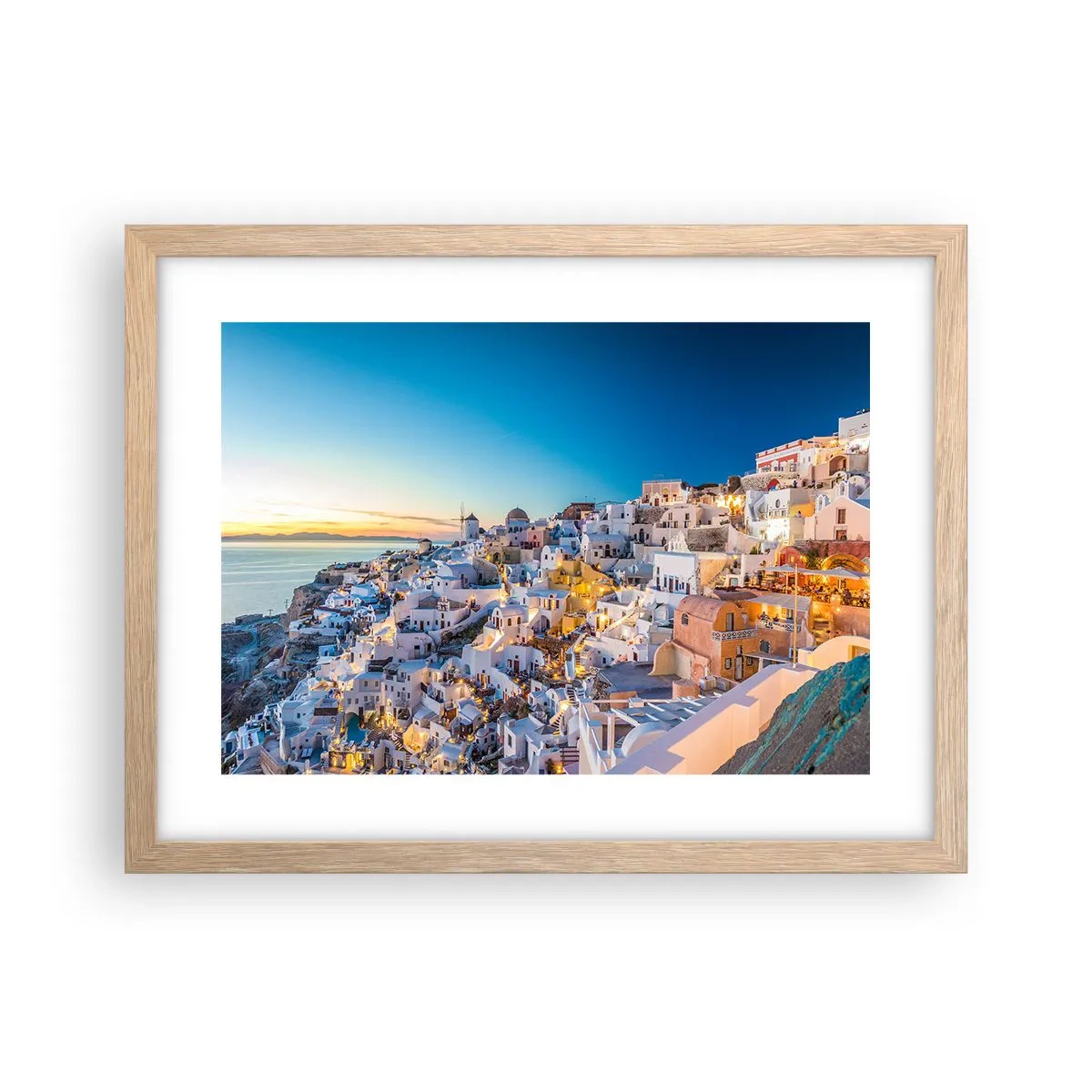 Poster in einem Rahmen aus heller Eiche - Die Essenz des Griechischen - 40x30 cm