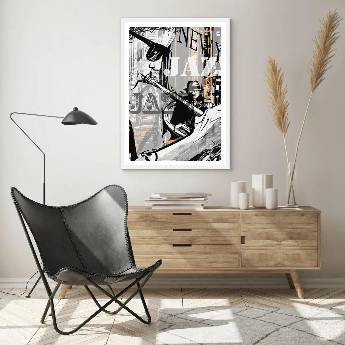 Poster in einem weißen Rahmen - Im Rhythmus von New York - 70x100 cm