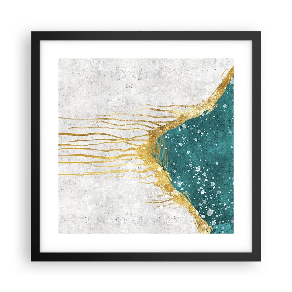 Poster in einem schwarzem Rahmen - Goldene Flut - 40x40 cm