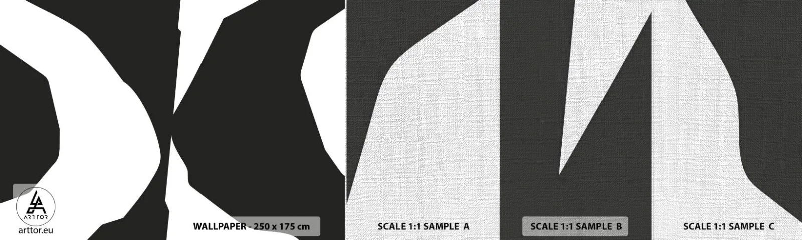 Fototapeten Muster Premium Canvas - Positiv negativ - Schwarz und weiß, Abstraktion, Stück - 100x30 cm