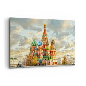 Bild auf Leinwand - Leinwandbild - Eine farbenfrohe Kathedrale mit charakteristischen Kuppeln - 120x80cm - Selbst Disney würde nicht darauf kommen - Moderne Wanddekoration für Wohnzimmer und Schlafzimmer ARTTOR