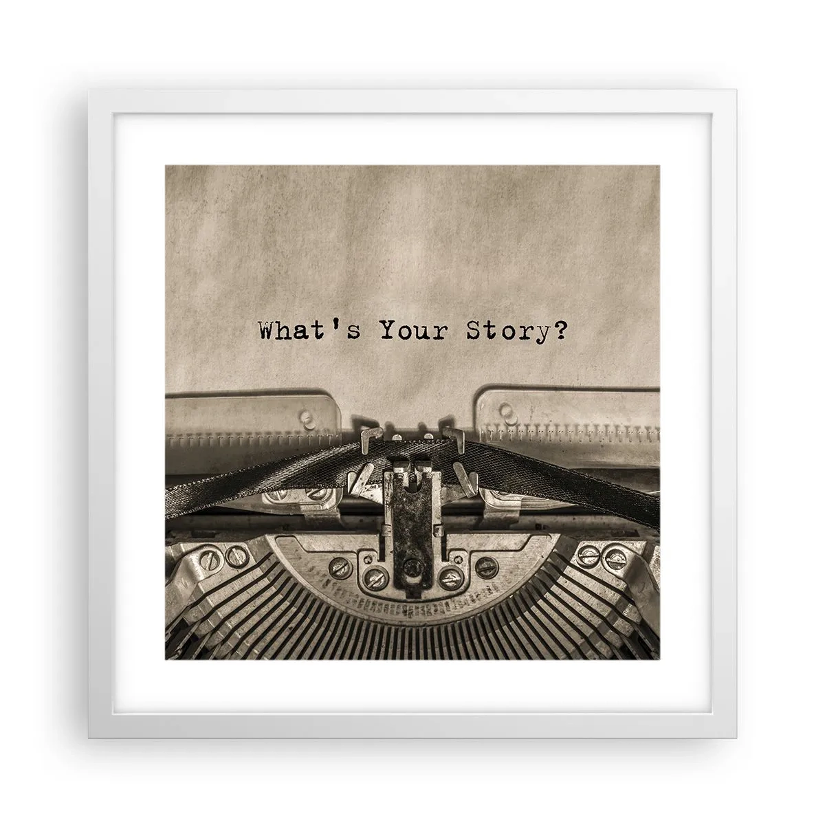 Poster in einem weißen Rahmen - Erzähl es mir - 40x40 cm