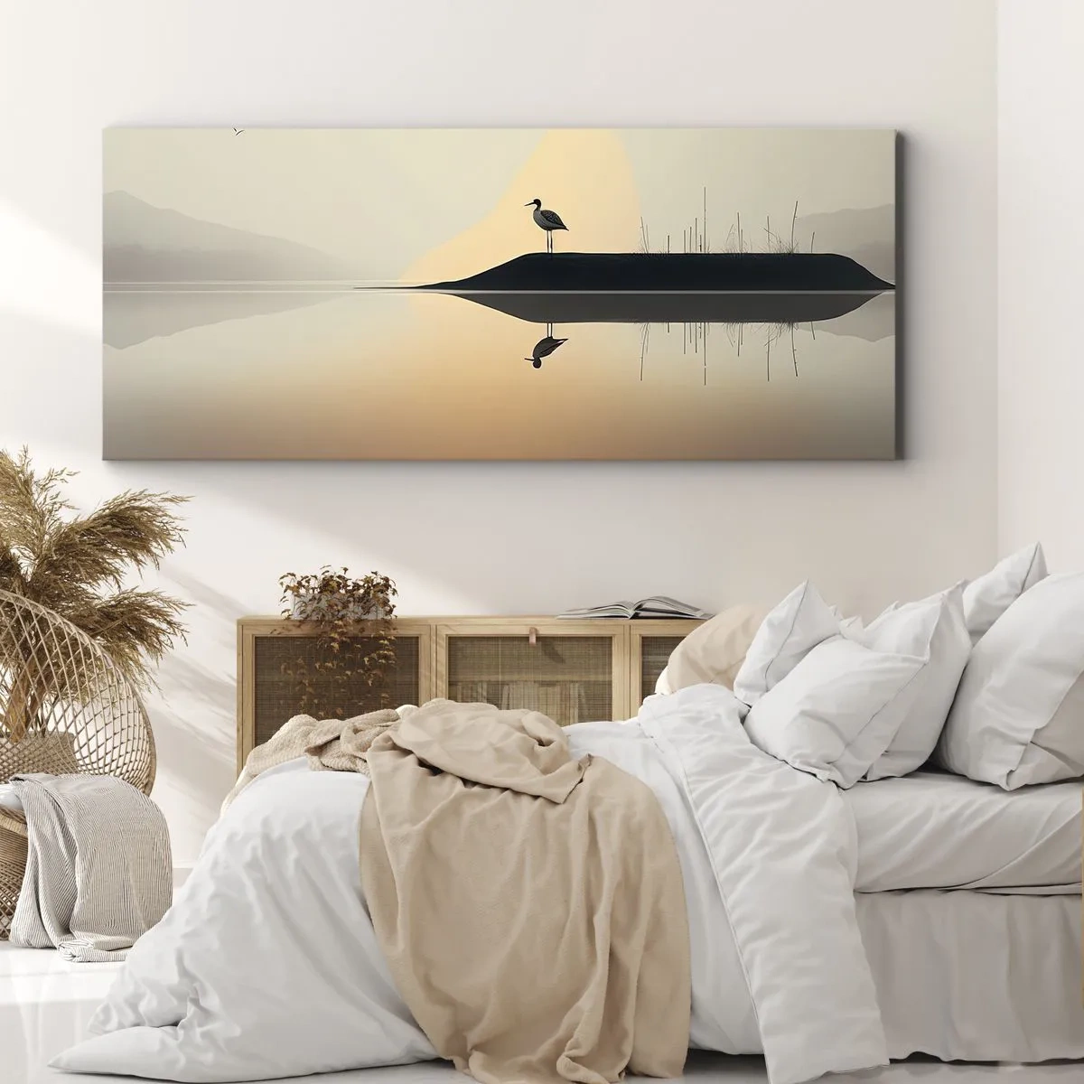 Bild auf Leinwand - Leinwandbild - Herr am See - 100x40 cm