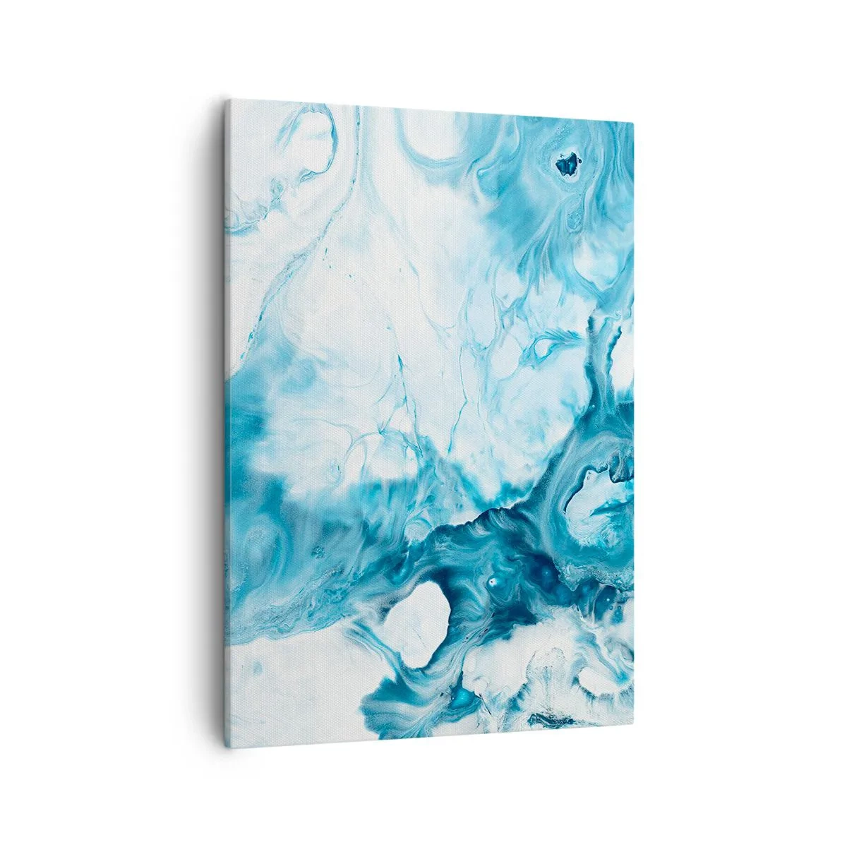 Bild auf Leinwand - Leinwandbild - Abstraktes Muster in Blautönen - 50x70cm - Blaues Konzert - Moderne Wanddekoration für Wohnzimmer und Schlafzimmer ARTTOR
