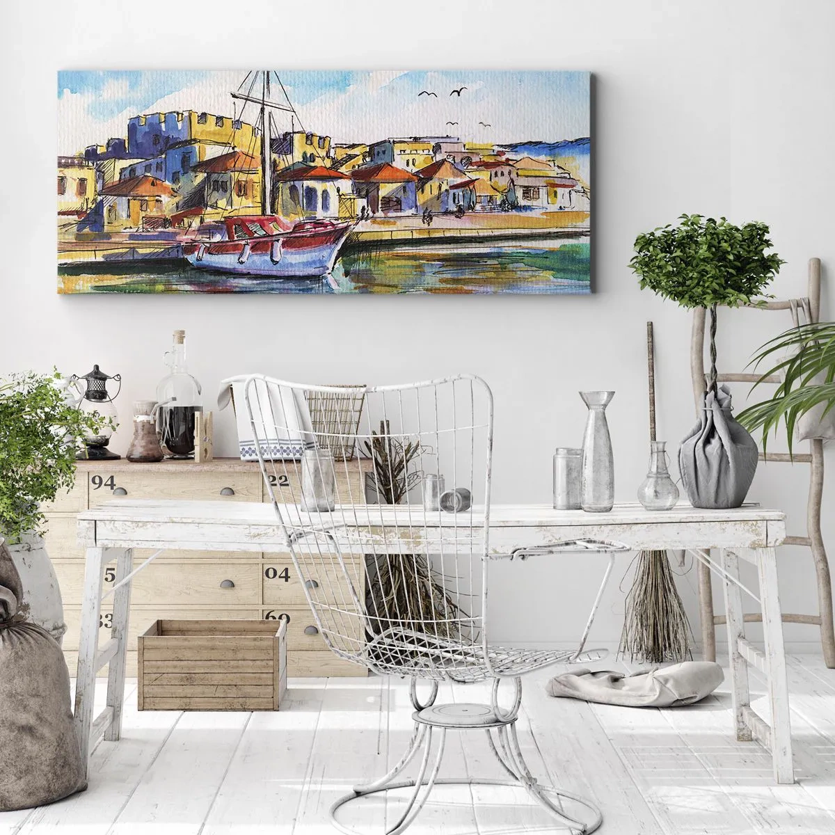 Bild auf Leinwand - Leinwandbild - Regenbogennachmittag - 90x30 cm