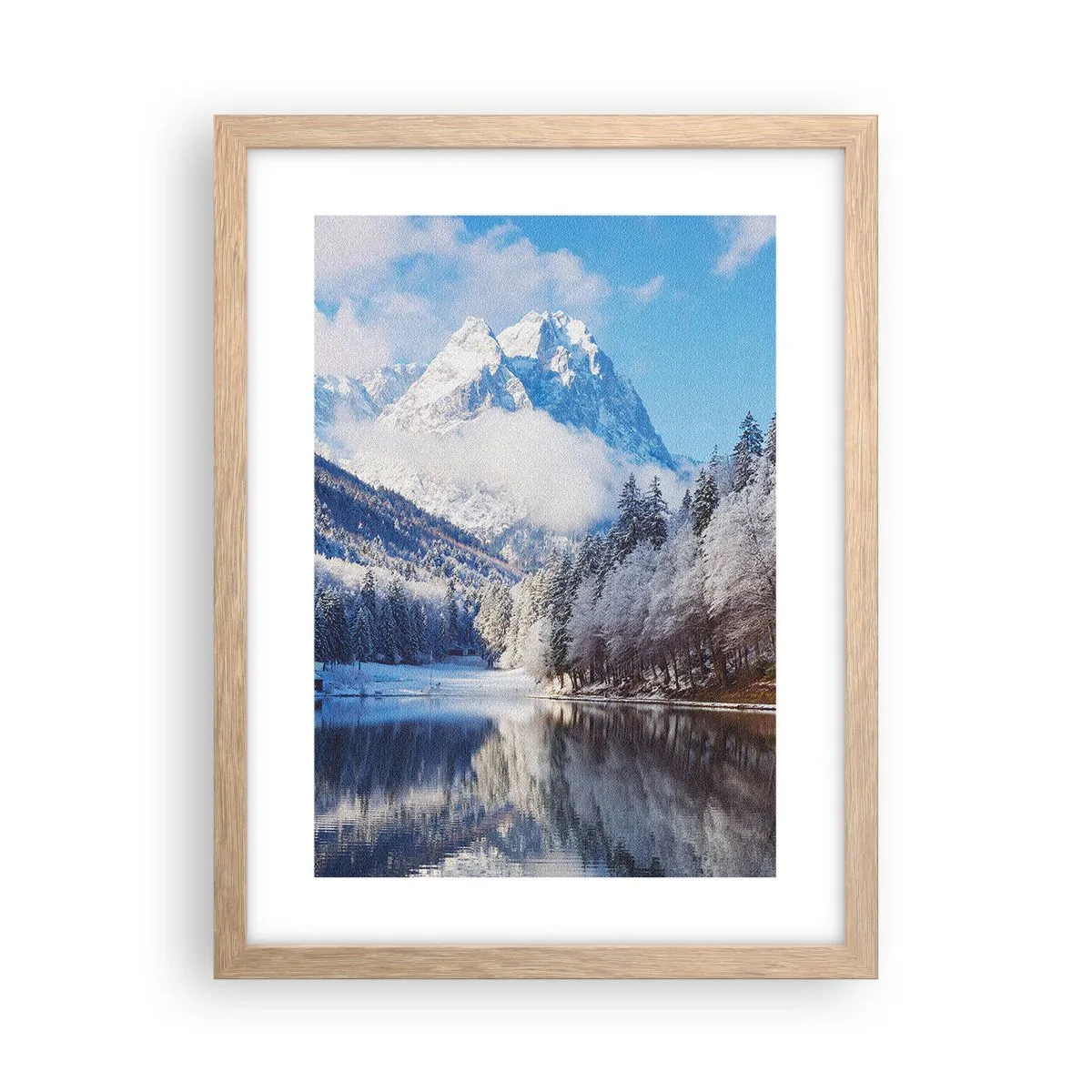 Poster in einem Rahmen aus heller Eiche - Schneefang - 30x40 cm