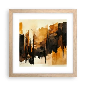 Poster in einem Rahmen aus heller Eiche - Harmonie von Schwarz und Gold - 30x30 cm