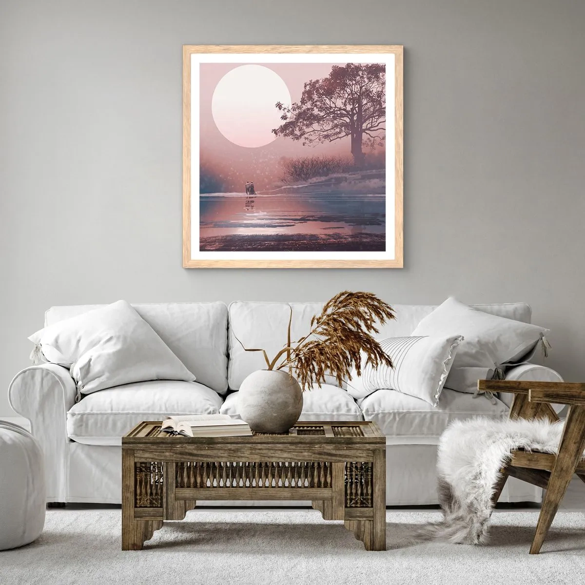 Poster in einem Rahmen aus heller Eiche - Wunder der Nacht - 50x50 cm