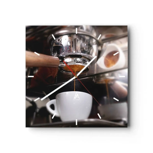 Wanduhr - Glasuhr - Gute Zeit des Tages - 40x40 cm