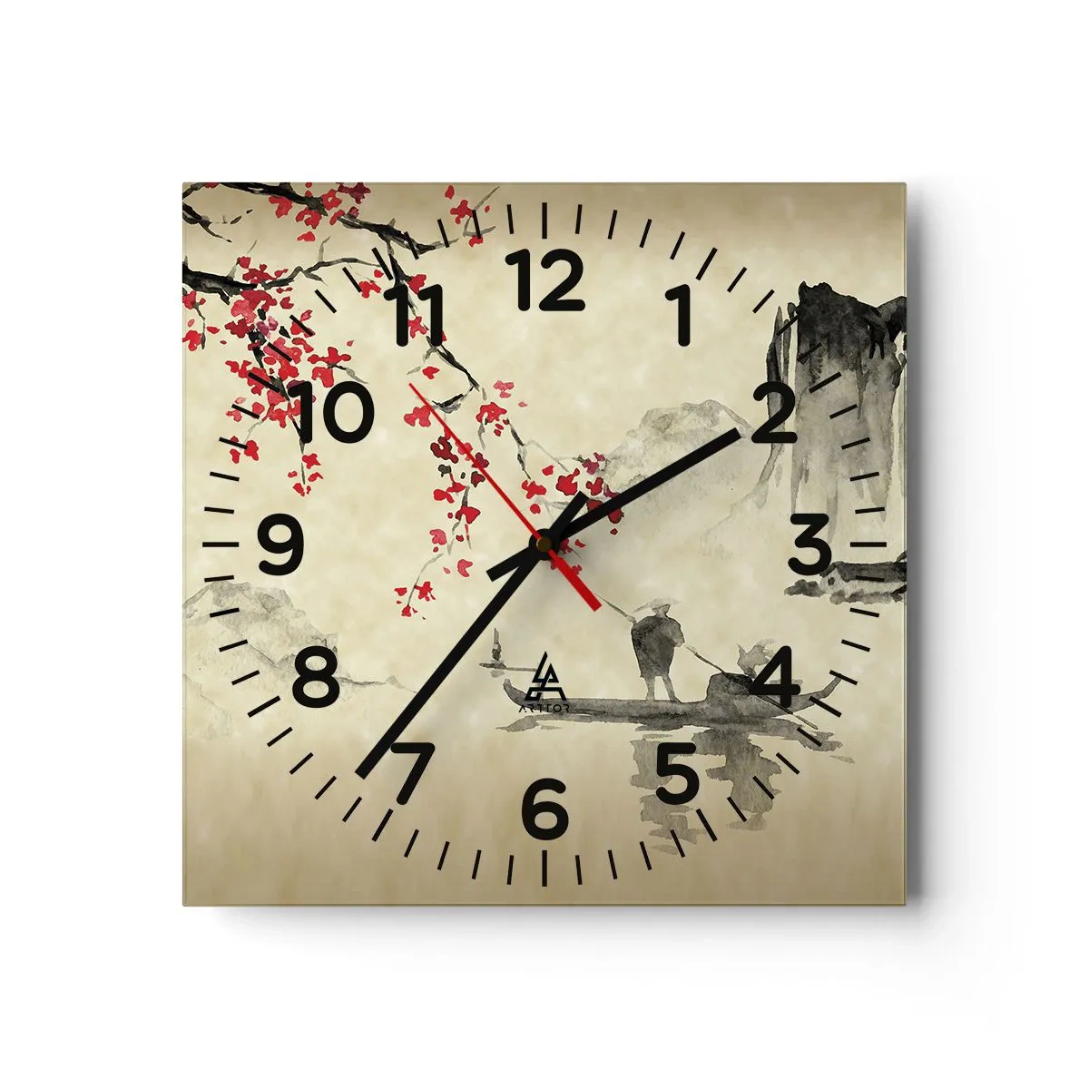 Wanduhr - Glasuhr - Im Land der blühenden Kirschbäume - 30x30 cm