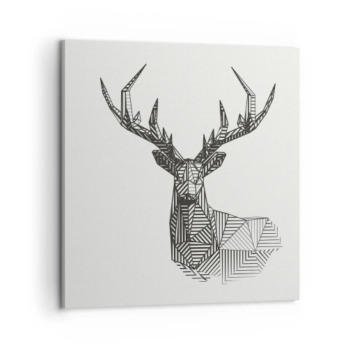 Bild auf Leinwand - Leinwandbild - Ein Hirsch im kubistischen Stil - 60x60 cm