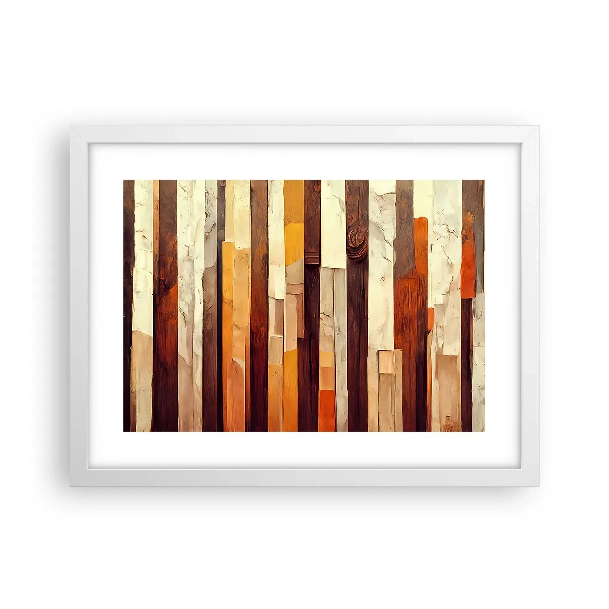 Poster in einem weißen Rahmen - Hymne der Waldbäume - 40x30 cm