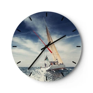 Wanduhr - Glasuhr - Sie werden uns nicht einholen! - 40x40 cm