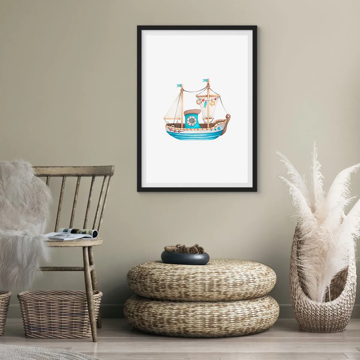 Poster in einem schwarzem Rahmen - Ahoi, Abenteuer! - 30x40 cm
