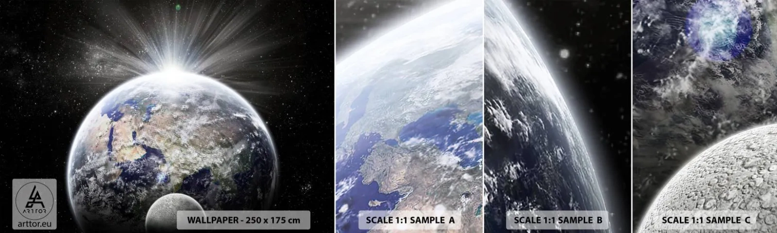 Fototapeten Muster Selbstklebend Deluxe Sticker - In voller Pracht - Astronomie, Kosmos, Galaxis - 100x30 cm