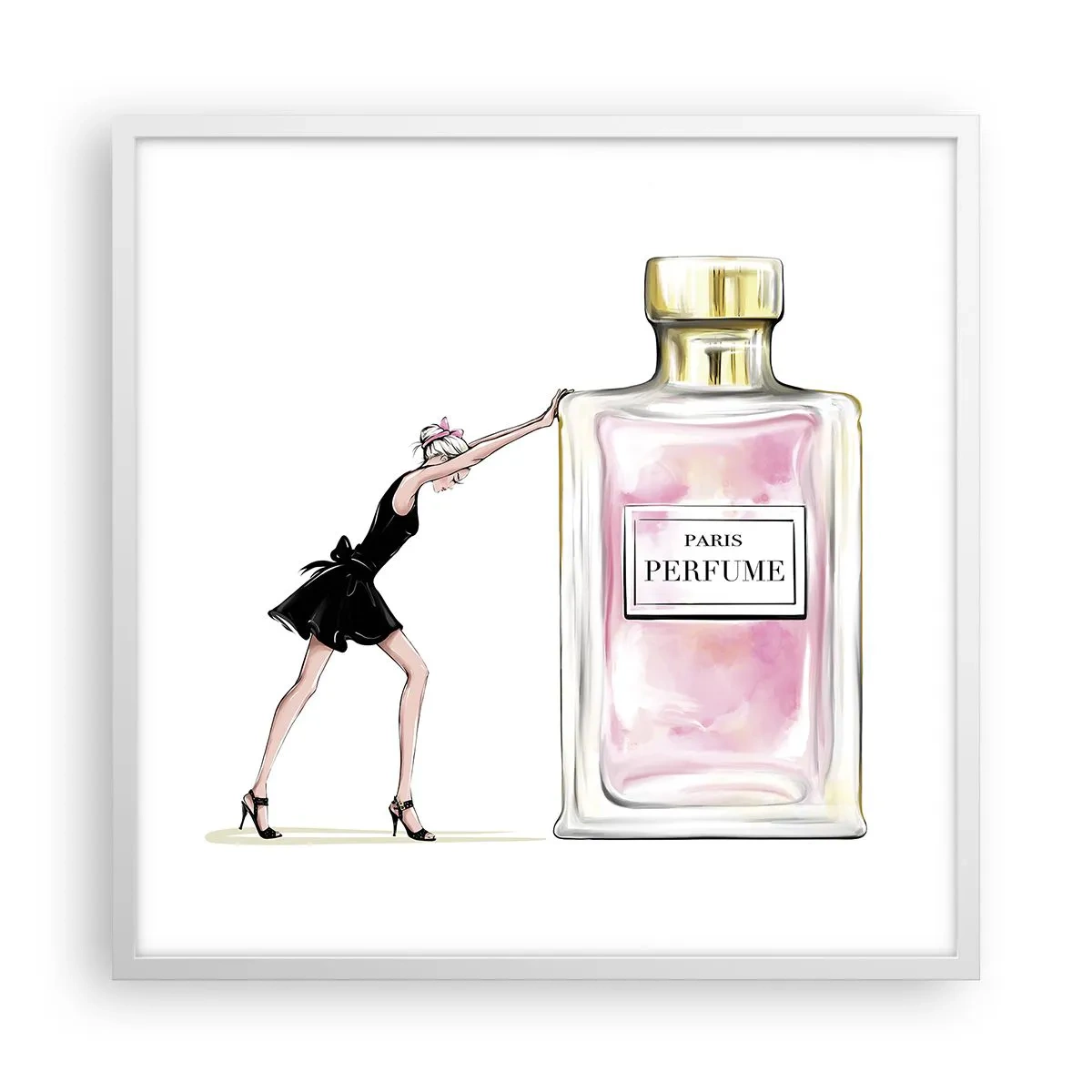 Poster in einem weißen Rahmen - Essenz der Weiblichkeit - 60x60 cm